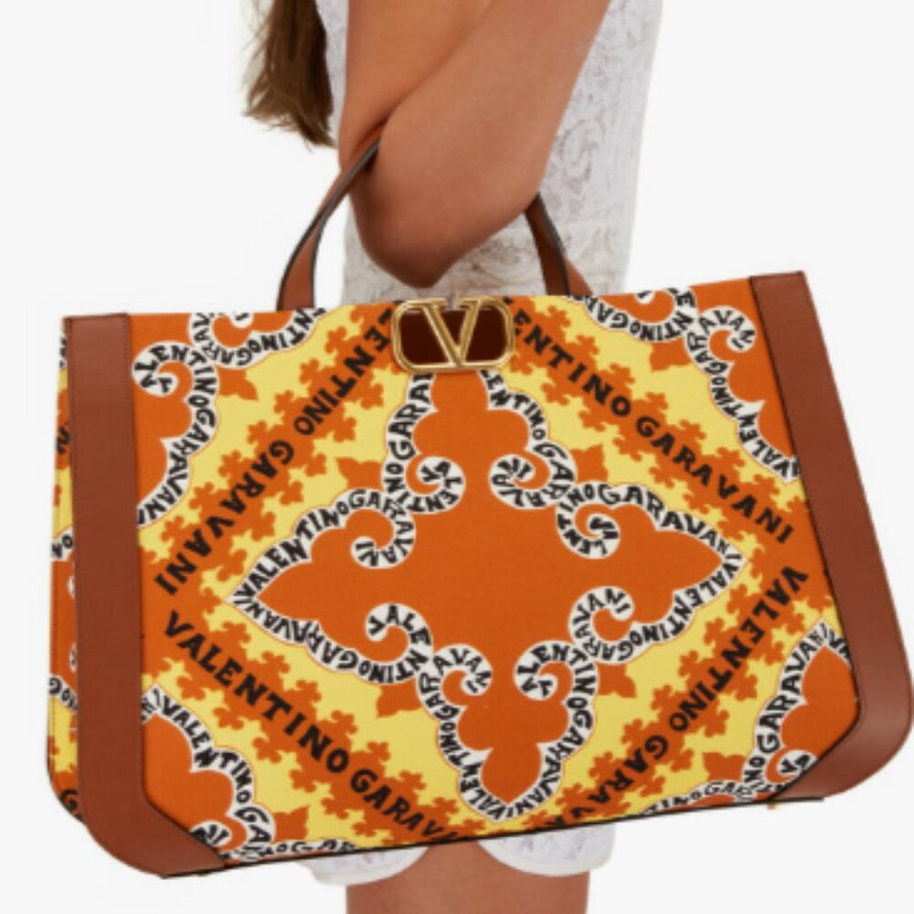 Valentino Garavani VLOGO Signature Canvas Tote in Selleria Multi